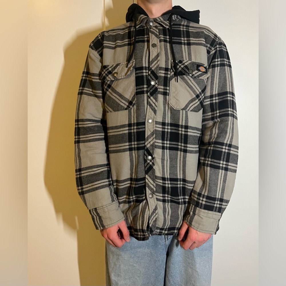 Dickies Black and Gray Plaid Jacket